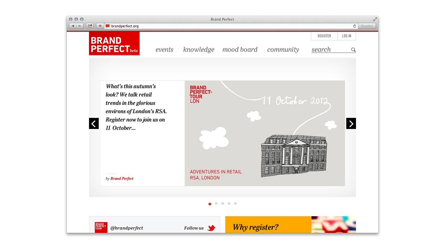 Screenshot of the Monotype Brand Perfect web site