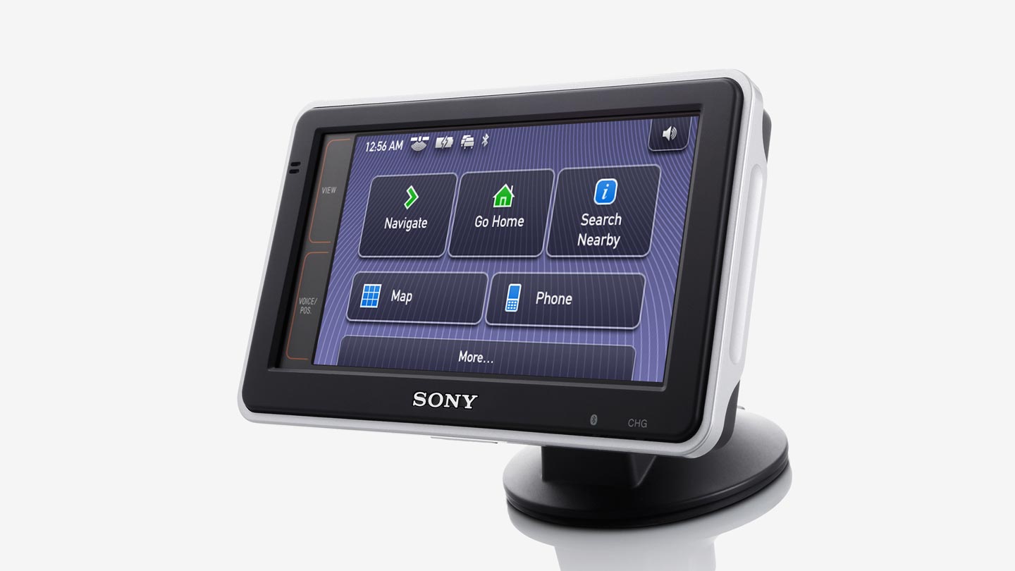 Sony nav-u personal navigation device displaying main menu
